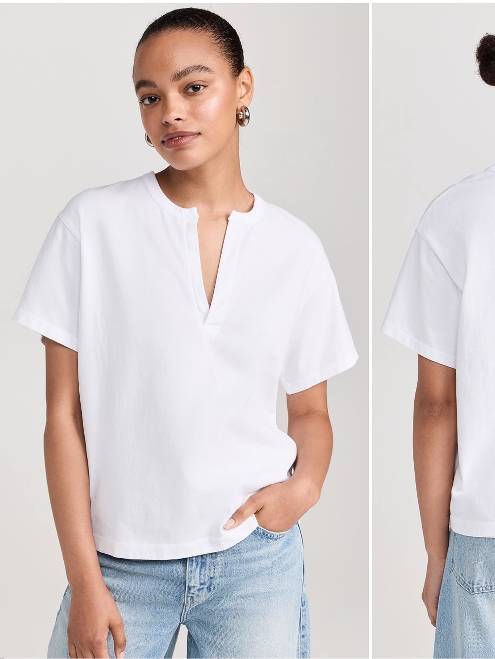 Citizens of Humanity White Aspeth Splice Short Sleeve Tee